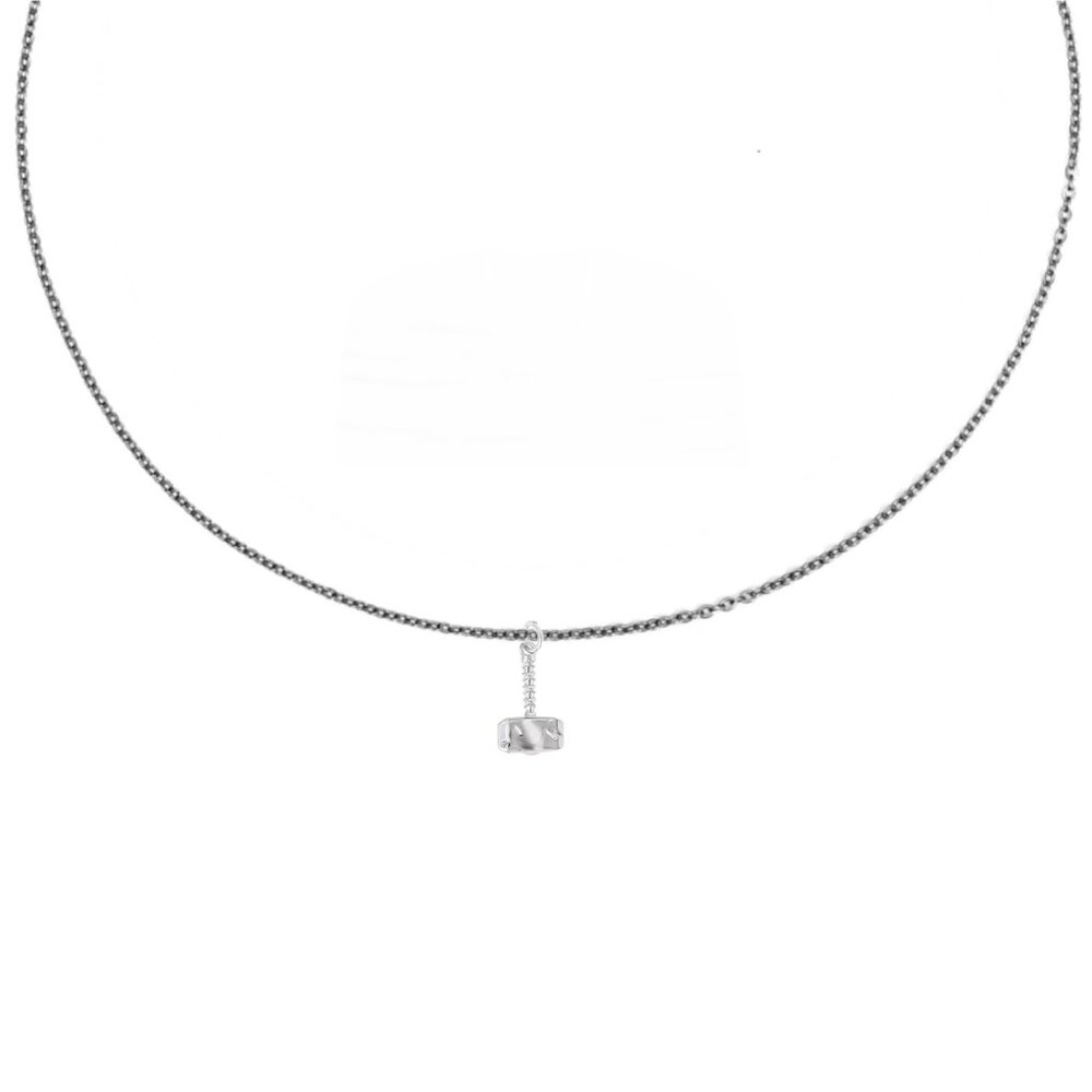 Marvel "Thor's Hammer" Silver Charm Necklace